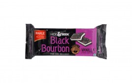 Parle Platina Black Bourbon Vanilla Creme Sandwich  Pack  100 grams